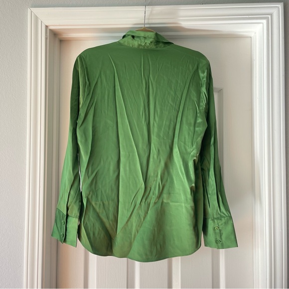 Abercrombie Green Satin Button Down Shirt - Picture 3 of 3